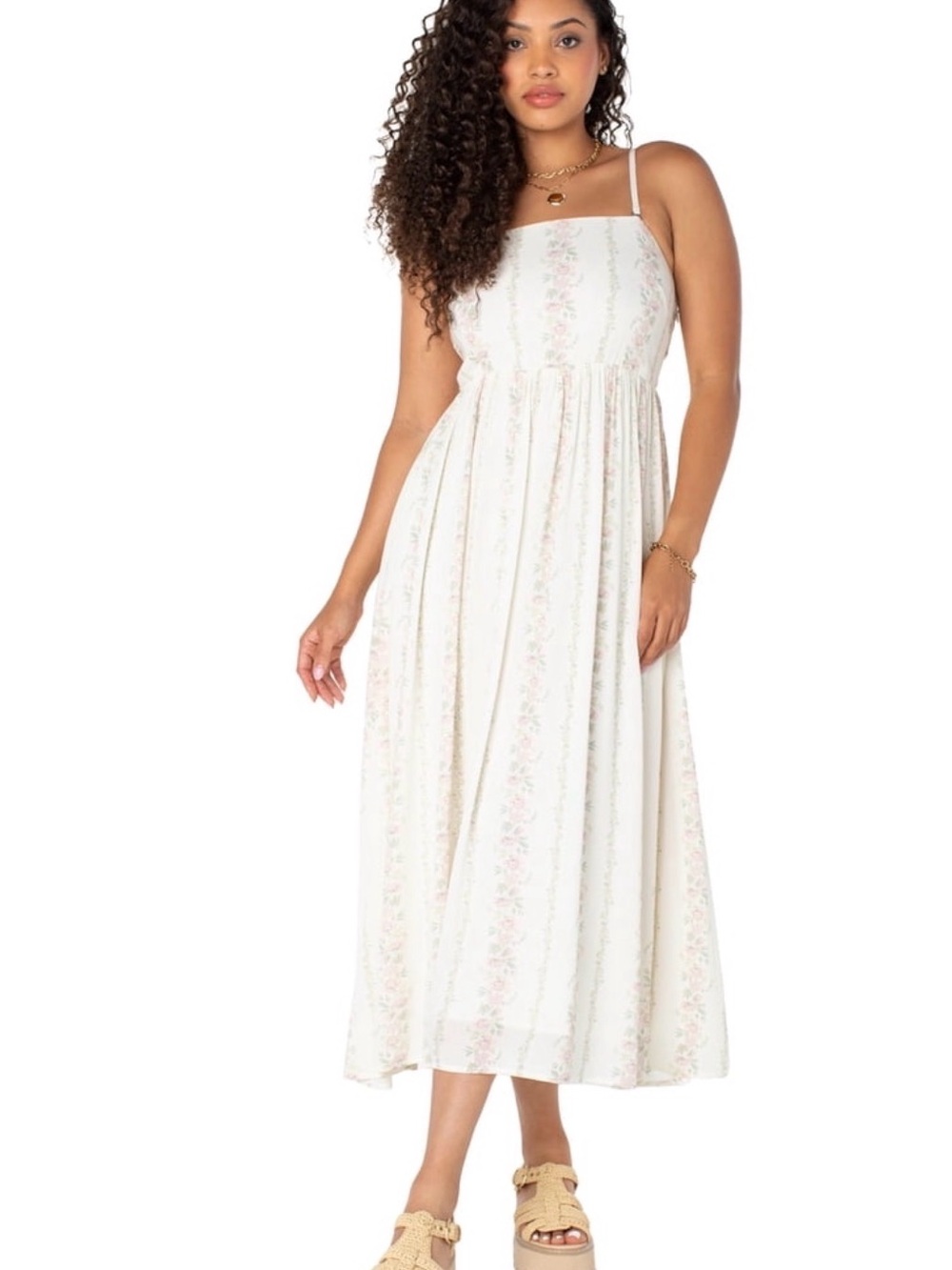 Bridgerton Celebrity Pink Tie back midi dress